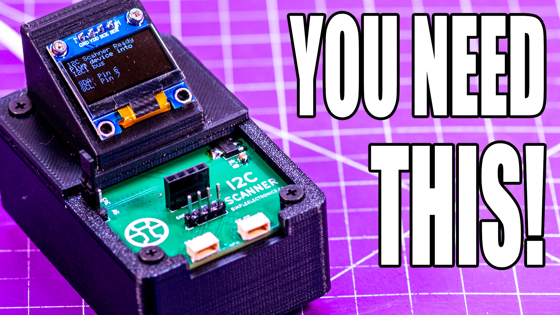 An electronics enclosure with a PCB and an OLED